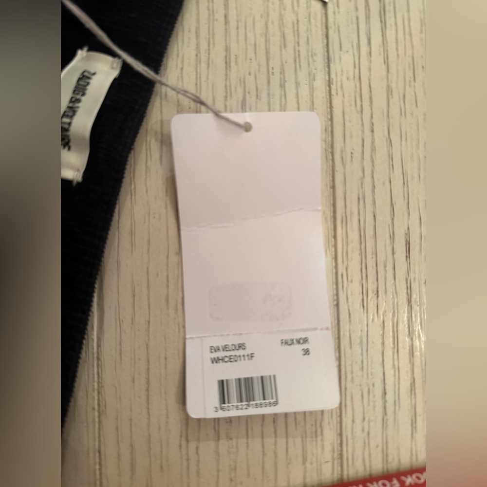 Zadig & Voltaire Eva Velours Black Faux Noir Cordouroy Jeans Size 27 - Picture 9 of 10